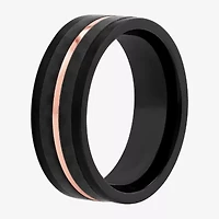 Mens 8MM Stainless Steel Wedding Band