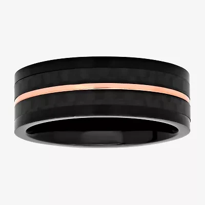 Mens 8MM Stainless Steel Wedding Band