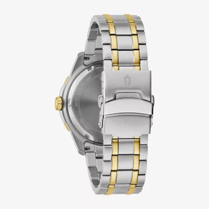 Bulova Mens Two Tone Stainless Steel Bracelet Watch 98b394