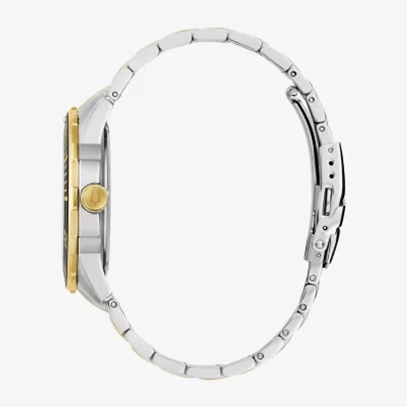 Bulova Mens Two Tone Stainless Steel Bracelet Watch 98b394