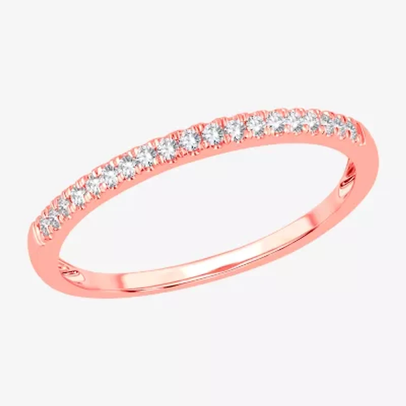 Womens 1/10 CT. T.W. Genuine White Diamond 10K Gold Wedding Band