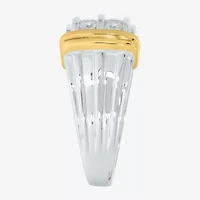 Mens 1 CT. T.W. Natural White Diamond 14K Gold Over Silver Sterling Fashion Ring