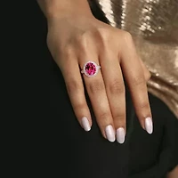 Womens Genuine Pink Topaz Sterling Silver Cocktail Ring
