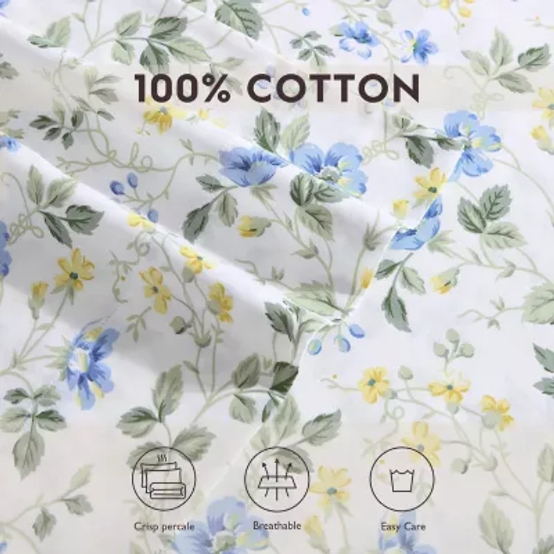 Laura Ashley Meadow Floral 300tc Pillowcase