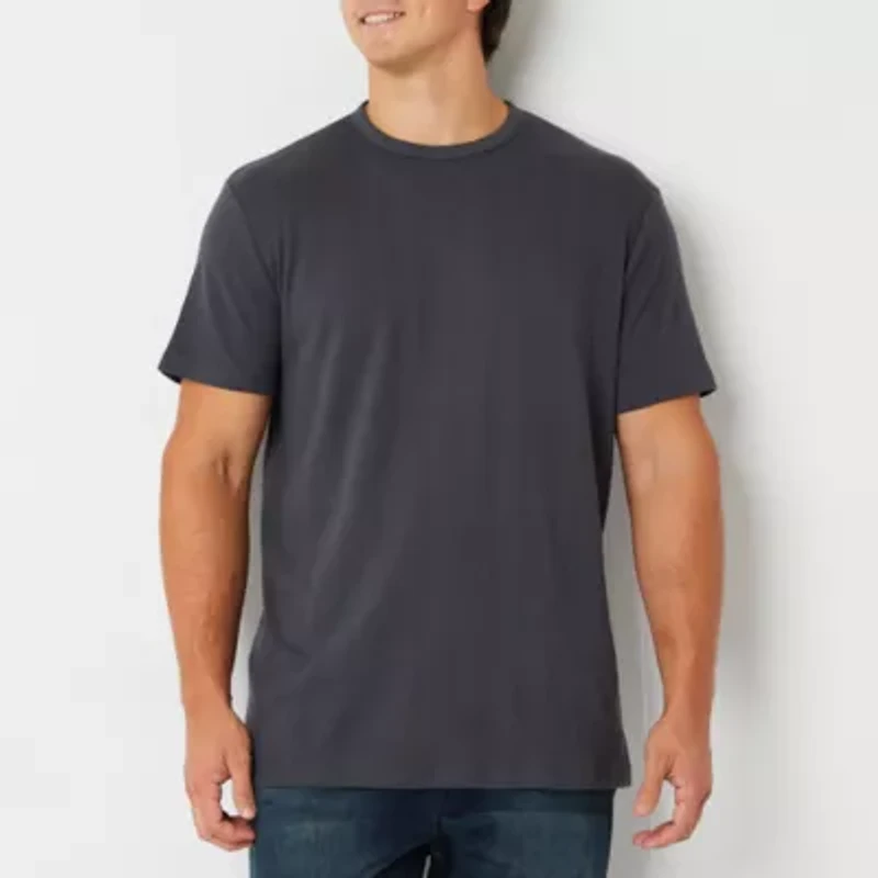 Shaquille O'Neal XLG Ribbed Dropneedle Mens Crew Neck Short Sleeve Big and Tall T-Shirt