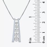 (G-H / SI2-I1) Womens 1 CT.T.W. Lab-Grown Diamond 10K White or Yellow Gold Pendant Necklace