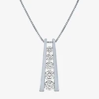 (G-H / SI2-I1) Womens 1 CT.T.W. Lab-Grown Diamond 10K White or Yellow Gold Pendant Necklace
