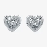 Womens Diamond Accent Natural White Diamond Sterling Silver Heart 2-pc. Jewelry Set
