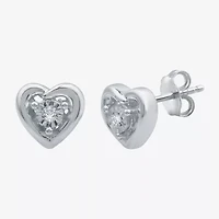 Womens Diamond Accent Natural White Diamond Sterling Silver Heart 2-pc. Jewelry Set