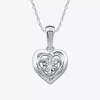Womens Diamond Accent Natural White Diamond Sterling Silver Heart 2-pc. Jewelry Set