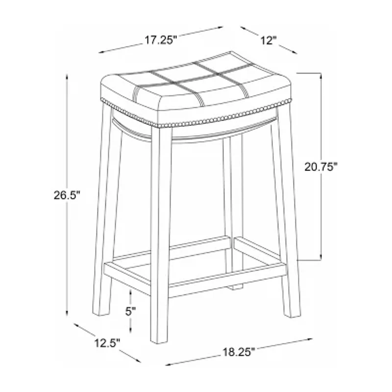 Lakeland Upholstered Backless Counter Stool