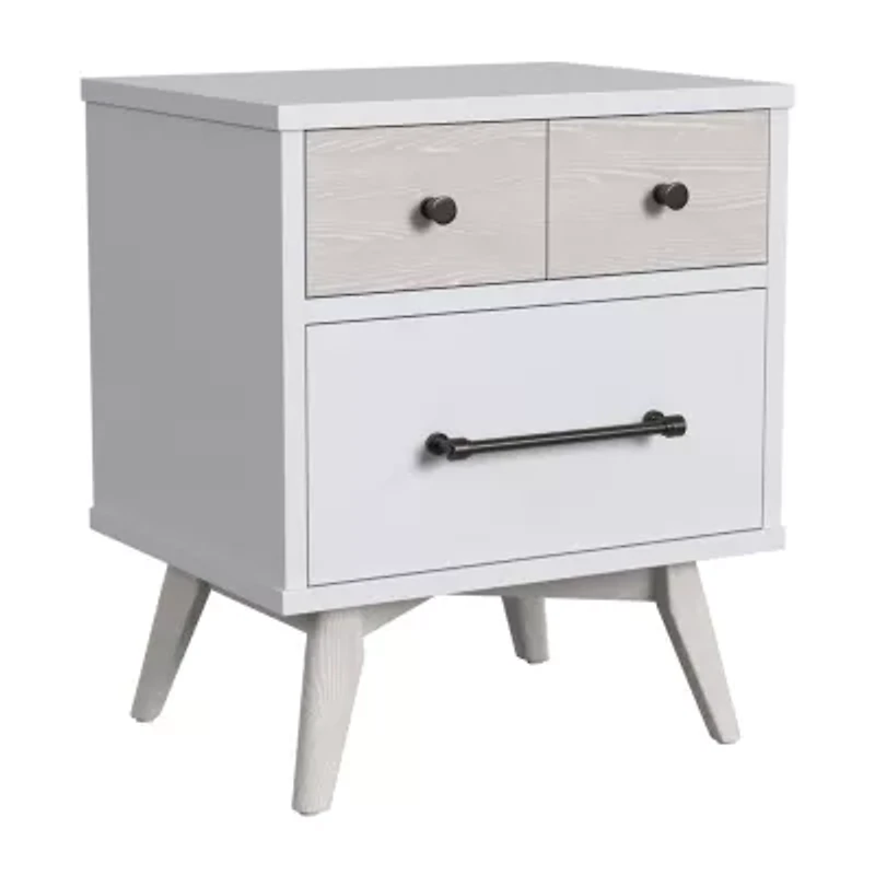 Westwood Design Rowan Youth 2-Drawer Nightstand in Ash Linen