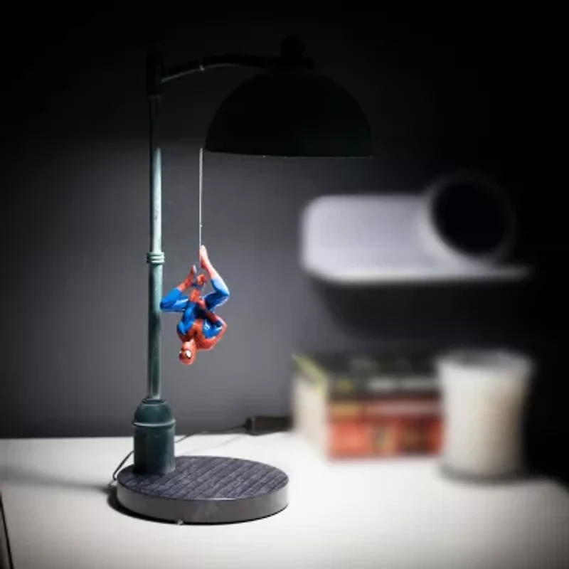 Marvel Street Lamp With Spiderman Figure 16 Inch Led Desk Lamp