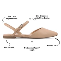 Journee Collection Martine Womens Pointed Closed Toe Ballet Flats