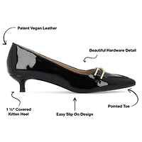 Journee Collection Rumi Womens Pointed Closed Toe Kitten Heel Pumps