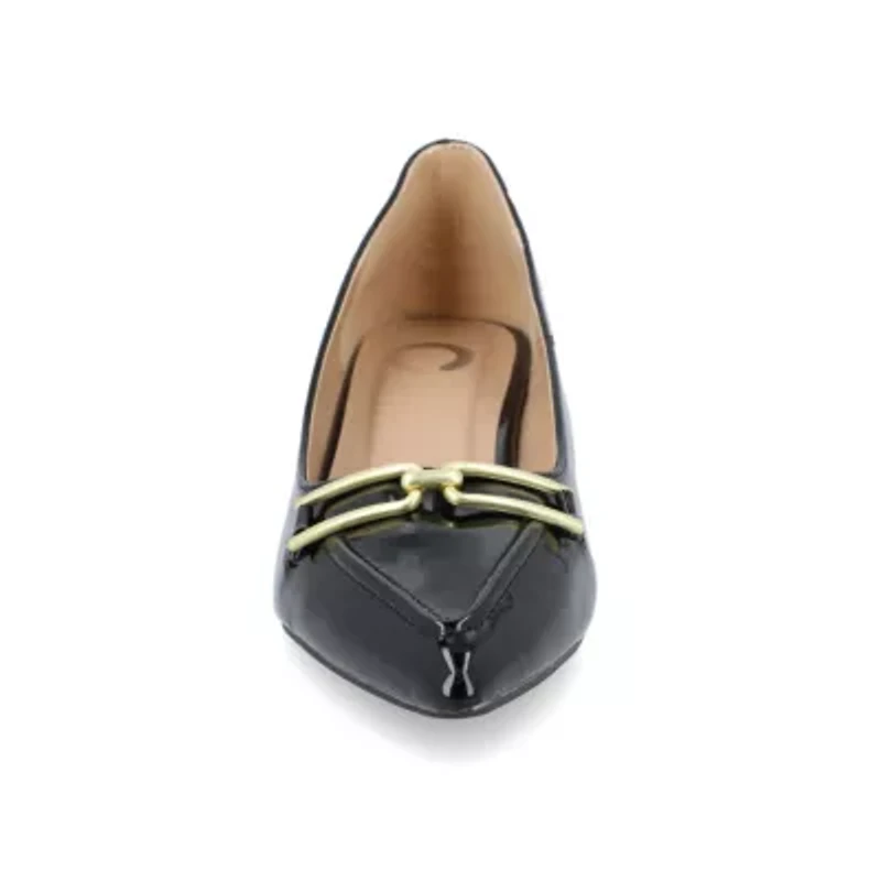 Journee Collection Rumi Womens Pointed Closed Toe Kitten Heel Pumps