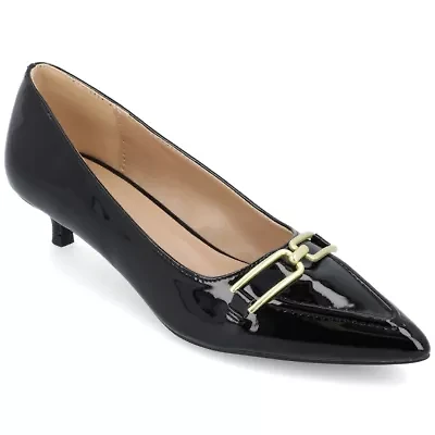 Journee Collection Rumi Womens Pointed Closed Toe Kitten Heel Pumps