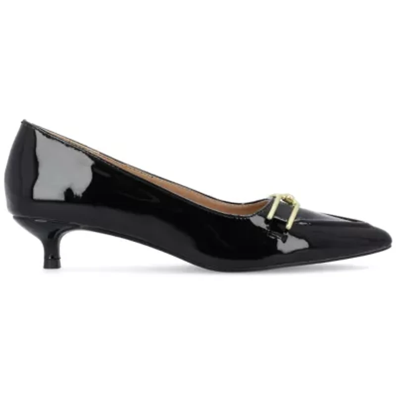 Journee Collection Rumi Womens Pointed Closed Toe Kitten Heel Pumps