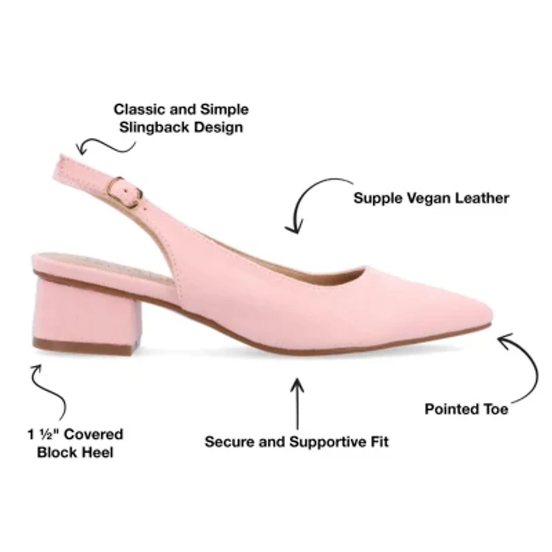 Journee Collection Sylvia Womens Pointed Closed Toe Block Heel Pumps