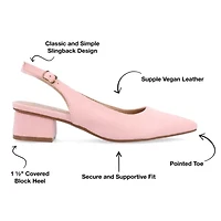 Journee Collection Sylvia Womens Pointed Closed Toe Block Heel Pumps