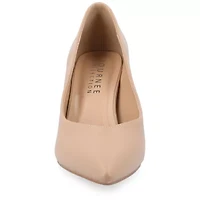 Journee Collection Simonne Womens Pointed Closed Toe Block Heel Pumps