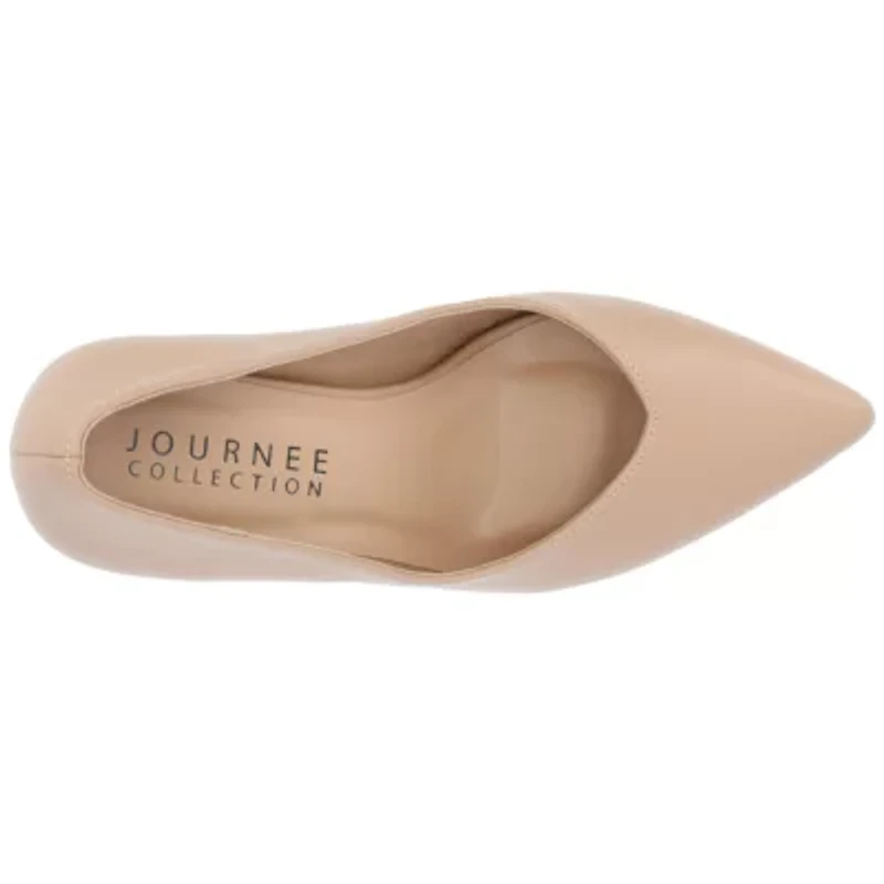 Journee Collection Simonne Womens Pointed Closed Toe Block Heel Pumps