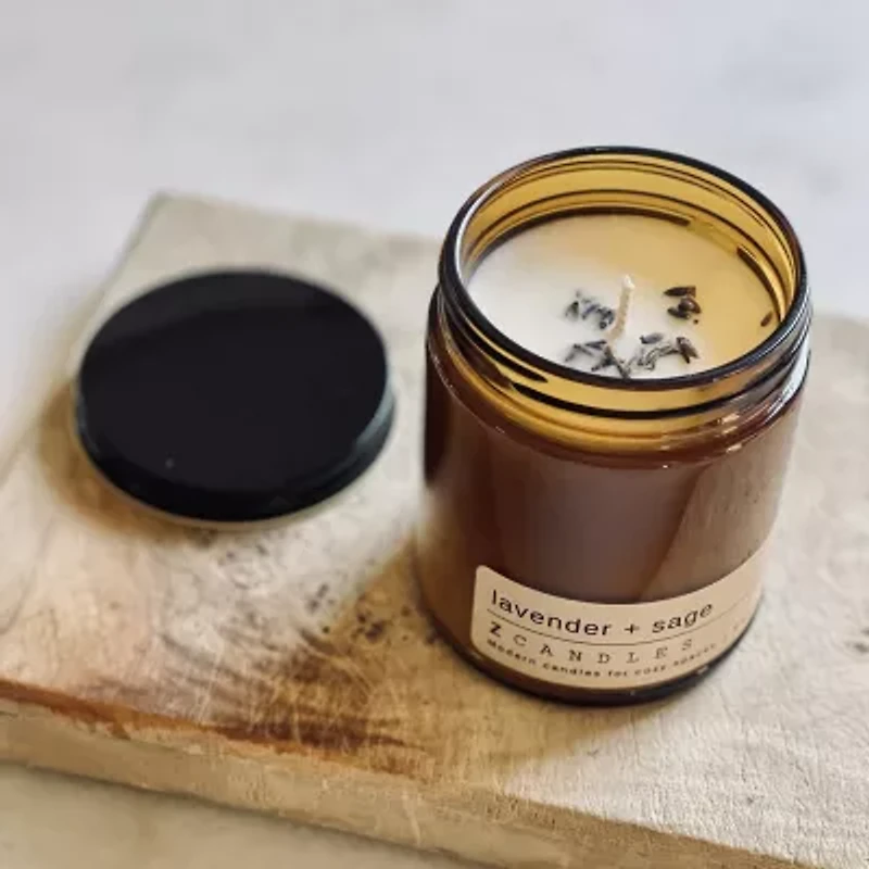 Z CANDLES 8 Oz Lavender + Sage Single Wick Scented Jar Candle