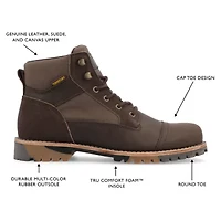Territory Mens Brute Flat Heel Lace-Up Boots