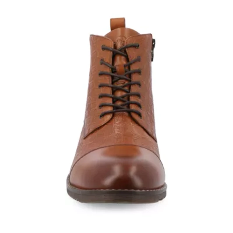 Thomas And Vine Mens Kairo Flat Heel Lace-Up Boots