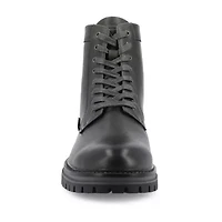 Vance Co Mens Denver Block Heel Lace-Up Boots