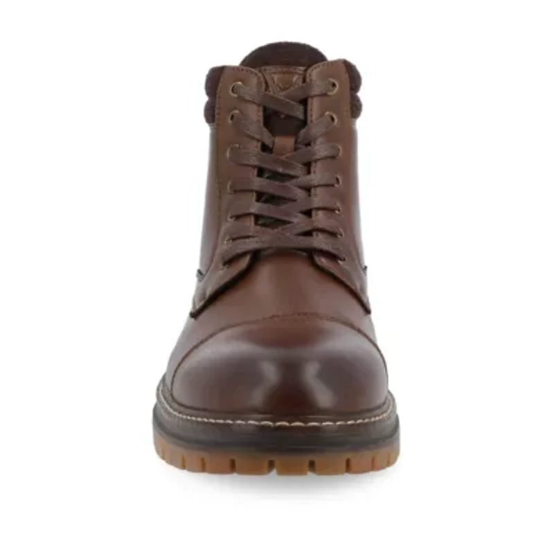 Vance Co Mens Fegan Flat Heel Lace-Up Boots