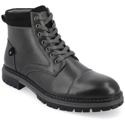 Vance Co Mens Fegan Flat Heel Lace-Up Boots