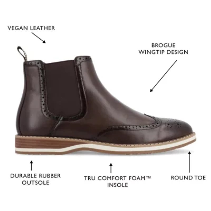 Vance Co Mens Thorpe Flat Heel Chelsea Boots