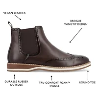 Vance Co Mens Thorpe Flat Heel Chelsea Boots
