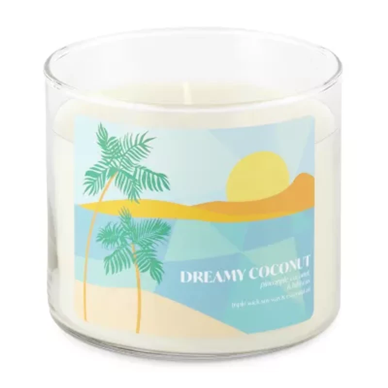 Distant Lands 14 Oz Dreamy Coconut 3-Wick Scented Jar Candle