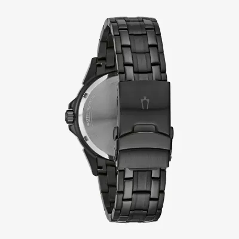 Bulova Classic Mens Multi-Function Black Stainless Steel Bracelet Watch 98c121