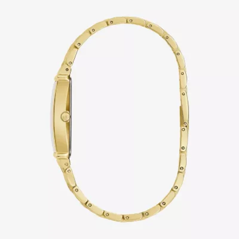Bulova Diamond Mens Gold Tone Bracelet Watch 97f52