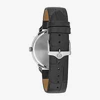 Bulova Classic Mens Black Leather Strap Watch 96a133