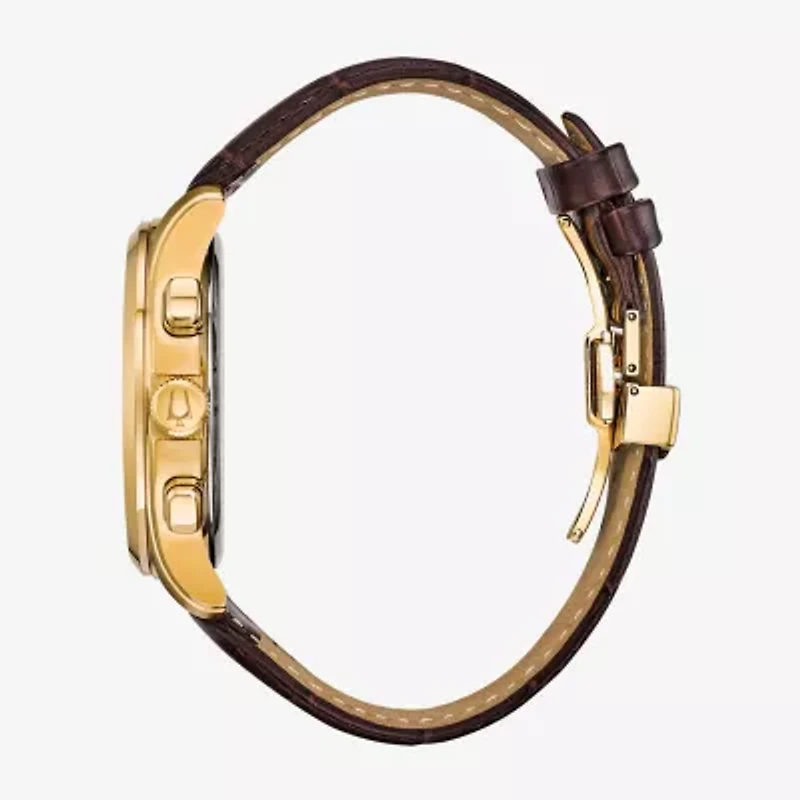 Bulova Wilton Mens Brown Stainless Steel Strap Watch 97b169