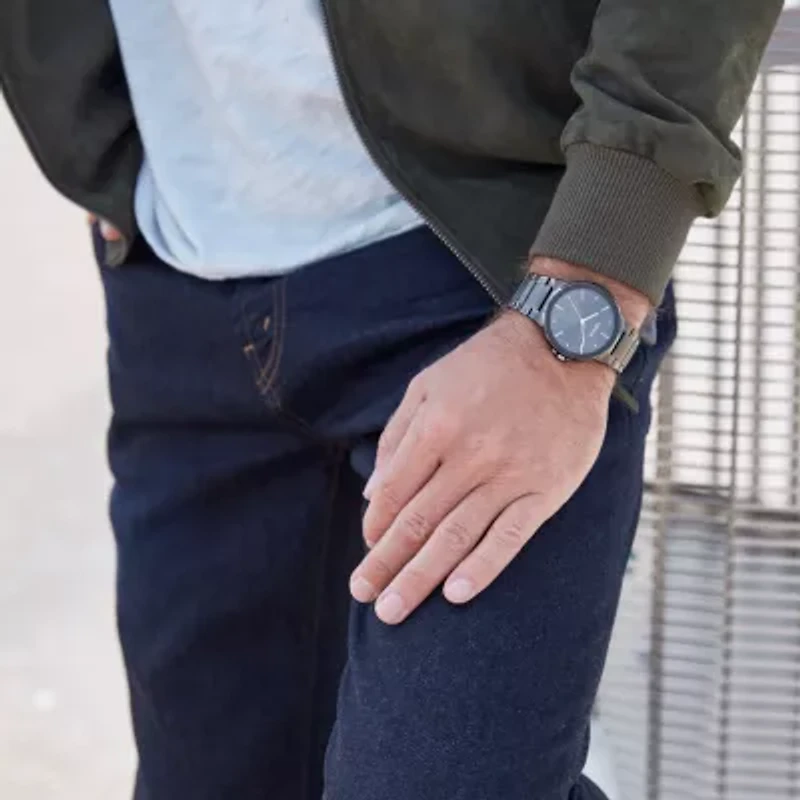 Citizen Axiom Mens Gray Stainless Steel Bracelet Watch Bj6517-52e