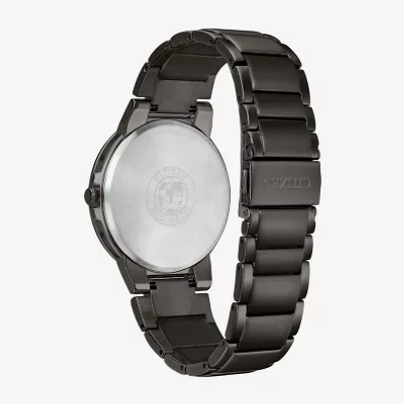 Citizen Axiom Mens Gray Stainless Steel Bracelet Watch Bj6517-52e