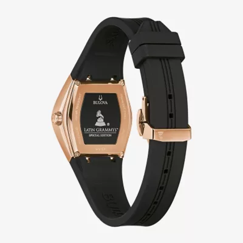 Bulova Latin Grammy Gemini Womens Black Strap Watch 97l163