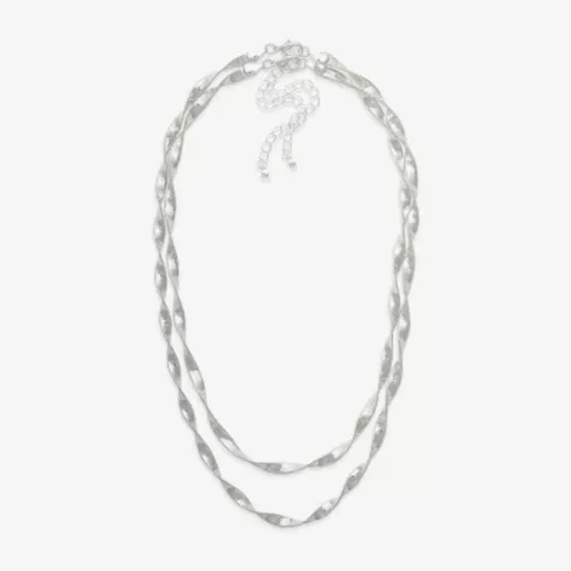Bold Elements Silver Tone Womens 18 Inch Strand Necklace