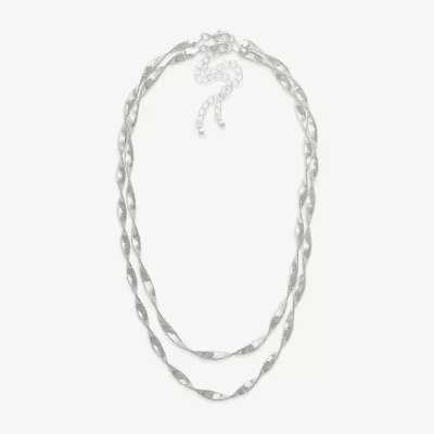 Bold Elements Silver Tone Womens 18 Inch Strand Necklace