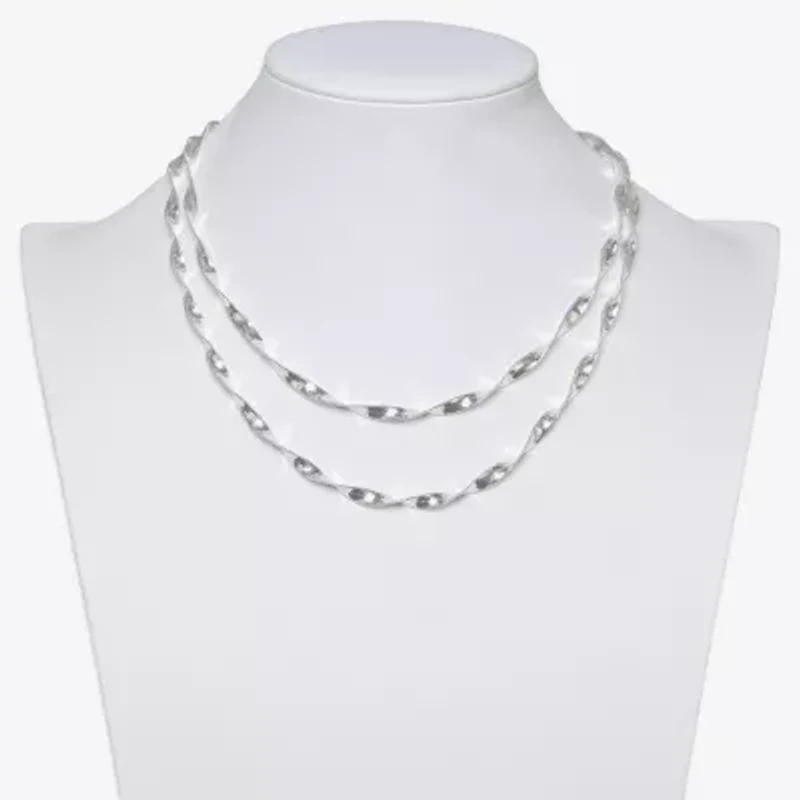 Bold Elements Silver Tone Womens 18 Inch Strand Necklace