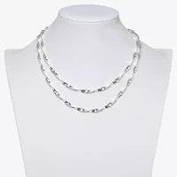 Bold Elements Silver Tone Womens 18 Inch Strand Necklace