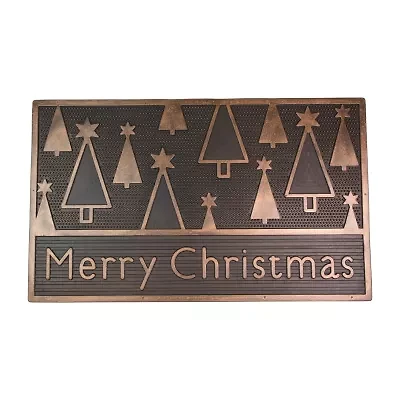 Northlight Black And Gold Merry Indoor Rectangular Doormat