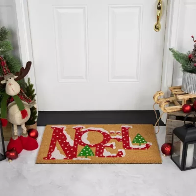 Northlight Noel Natural Coir Indoor Rectangular Doormat
