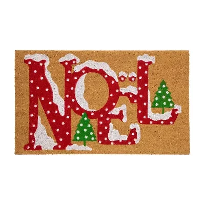 Northlight Noel Natural Coir Indoor Rectangular Doormat