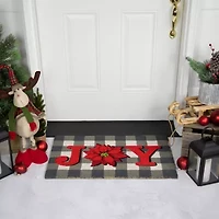 Northlight Poinsettia Coir Indoor Rectangular Doormat